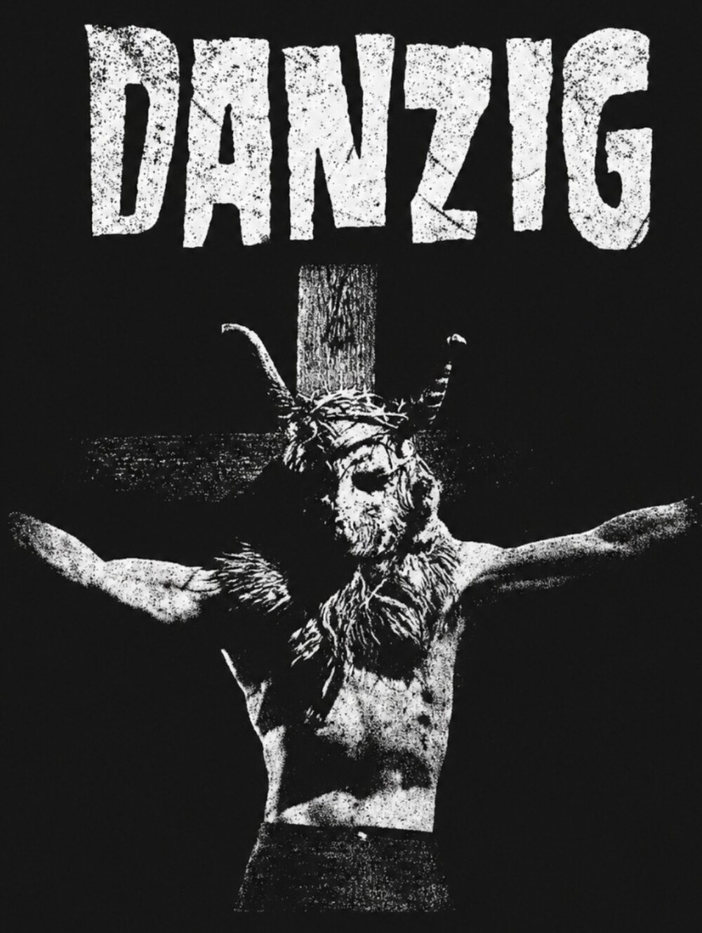 Danzig Skullman Cross 2XL Black & White Shirt - Picture 2 of 4